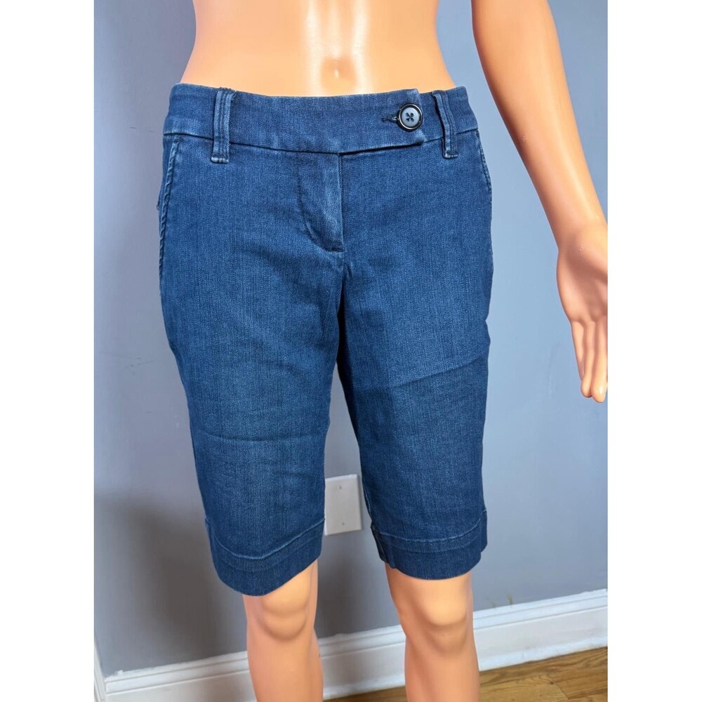 The Limited Denim 917 Bermuda Shorts Womens Size 2 Blue Jean Stretch Trouser NWT